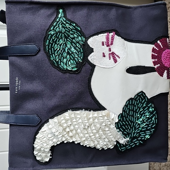 Kate Spade Rare Kitty Embellished Extra Large North South Tote EUC - Picture 8 of 8